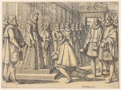 Boten des Philipp von Spanien vor Margarete von Österreich von Antonio Tempesta