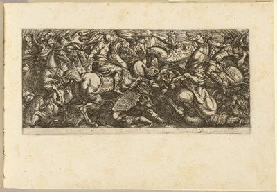 Kavallerieangriff mit Soldaten und niedergetrampelten Pferden von Antonio Tempesta