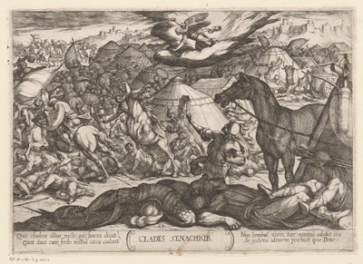 Der Todesengel besiegt die Armee von Sanherib von Antonio Tempesta