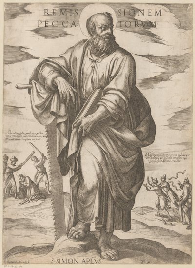Der heilige Simon (Remissionem peccatorum, Christus, Maria und die Apostel) von Antonio Tempesta