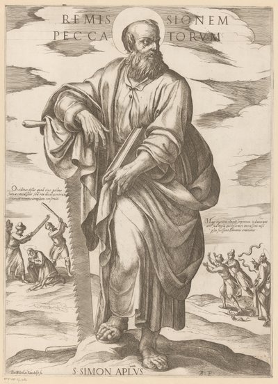 Der heilige Simon (Remissionem peccatorum, Christus, Maria und die Apostel) von Antonio Tempesta
