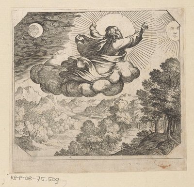 Gott erschafft die Sonne, den Mond und die Sterne von Antonio Tempesta