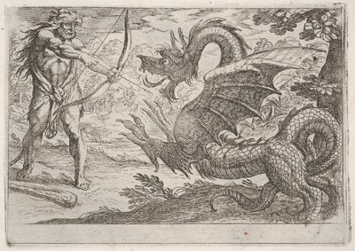 Herkules und die Schlange Ladon, 1608 von Antonio Tempesta