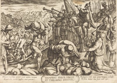 Josaphat dankt Gott für seinen Sieg von Antonio Tempesta