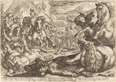 Josua lässt die Streitwagen verbrennen und schneidet seinen Feinden die Beine ab von Antonio Tempesta