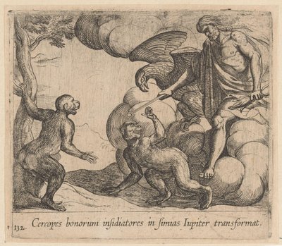 Jupiter verwandelt die Kerkopen in Affen von Antonio Tempesta