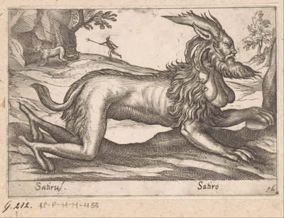 Monströses Wesen (Satirus / Satiro, Tiere und Fabelwesen, Nova raccolta de li animali piu curiosi del mondo) von Antonio Tempesta
