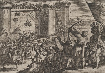 Tafel 14: Neuer Angriff auf die alte Festung, aus Der Krieg der Römer gegen die Bataver, 1611 von Antonio Tempesta