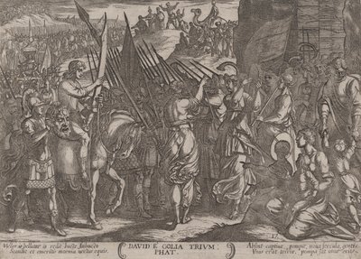 Tafel 17: David kehrt triumphierend mit dem Kopf von Goliath zurück, aus 