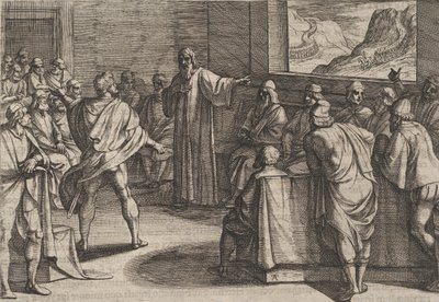 Konferenz über die Maßnahmen bei Annäherung der neuen römischen Truppen, 1611 von Antonio Tempesta