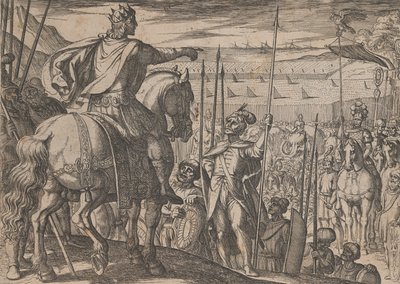 Tafel 3: Alexander unterrichtet seine Soldaten, aus Die Taten Alexanders des Großen, 1608 von Antonio Tempesta