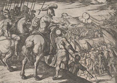 Tafel 5: Alexander leitet eine Schlacht, aus Die Taten Alexanders des Großen, 1608 von Antonio Tempesta