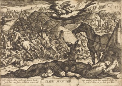 Der vernichtende Engel besiegt die Armee von Sanherib von Antonio Tempesta