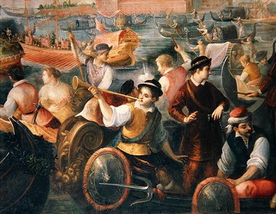 Die Landung von Catarino Cornaro in Venedig im Jahr 1489 (Detail) von Antonio Vassilacchi