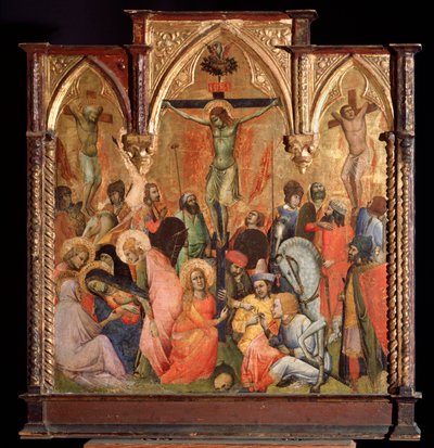Kreuzigung mit den beiden Dieben, die mit Jesus Christus gekreuzigt wurden von Antonio Veneziano