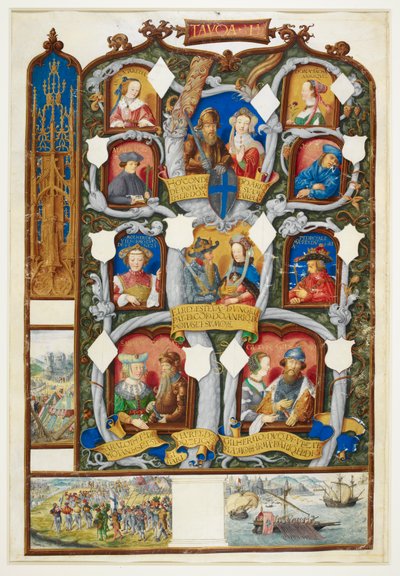 Genealogischer Baum, der die Abstammung von Don Henry von Portugal von Stephan, König von Ungarn, zeigt, aus 