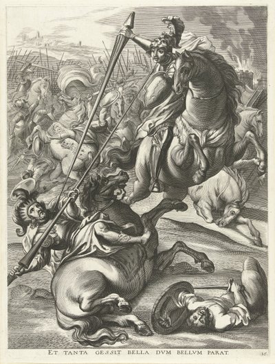 Achilles besiegt Telephos; Einzug von Ferdinand in Gent 1635 von Antony van der Does