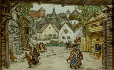 Bühnenbild für die Oper Der Opritschnik Der Leibwächter von Pjotr Tschaikowski, 1911 von Apollinari Mikhailovich Vasnetsov