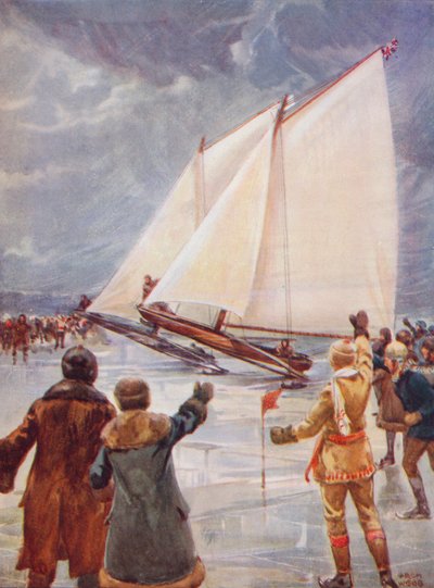 Eisyachting (Farblithografie) von Archibald Bertram (after) Webb