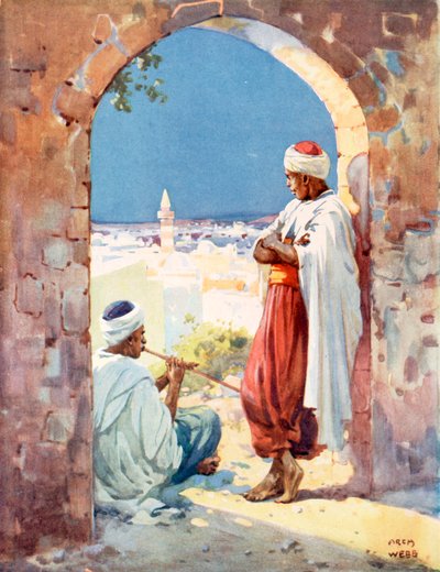 Musik in einem Torbogen der alten Welt von Archibald Bertram (after) Webb