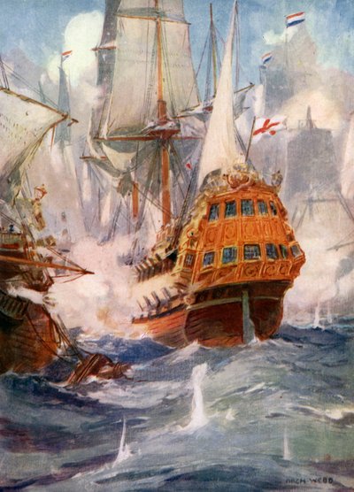 Robert Blake und Admiral Van Tromp von Archibald Bertram (after) Webb