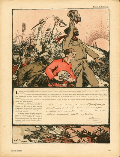 Die Butterplatte, Nummer 222, Satirisch in Farben von Aristide Delannoy