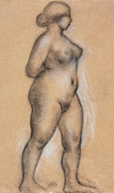 Weibliches Modell von der Seite gesehen, nach rechts gehend von Aristide Maillol