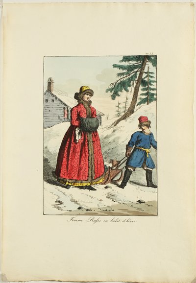 Russische Winterkleidung aus Moeurs et Costumes des Russes, 1817 von Armand Gustave Haubigant