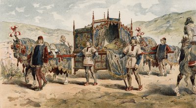Sänfte einer Burgherrin, Zeit der Herzöge von Burgund, 15. Jahrhundert von Armand Jean Heins
