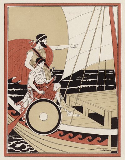 Athena führt Telemachus bei der Suche nach Odysseus von Armand Joseph Bonamy