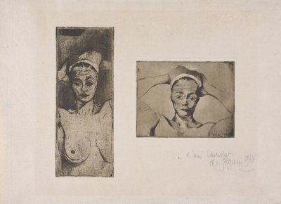 Akt mit Händen hinter dem Kopf, vertikal und Akt mit Händen hinter dem Kopf, horizontal von Armand Séguin