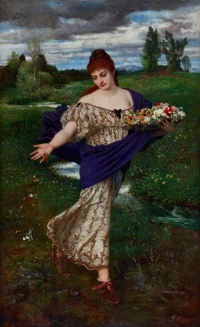 Flora, Blumen streuend von Arnold Böcklin