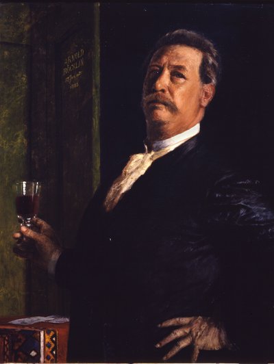 Selbstbildnis mit dem Weinglas von Arnold Böcklin
