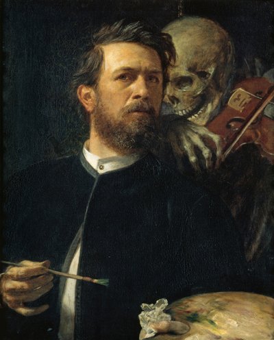 Selbstporträt mit dem Tod, der die Geige spielt, 1872 von Arnold Böcklin