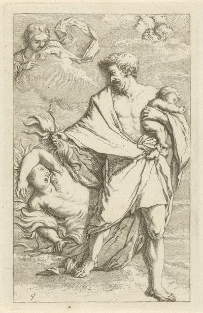 Jupiter und Semele (Toneel van sinnebeelden geopent tot dienst van schilders beelthouders etc.) von Arnold Houbraken