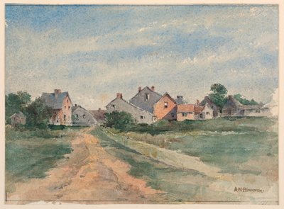 Landschaft mit Häusern von Arnold William Brunner