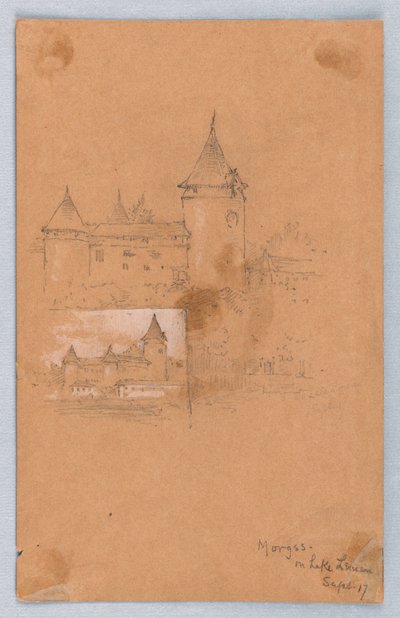 Zwei Skizzen von Morges, Genfersee von Arnold William Brunner