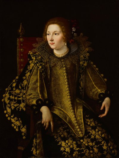 Porträt einer sitzenden Dame (Signora Caterina Savelli?) von Artemisia Gentileschi