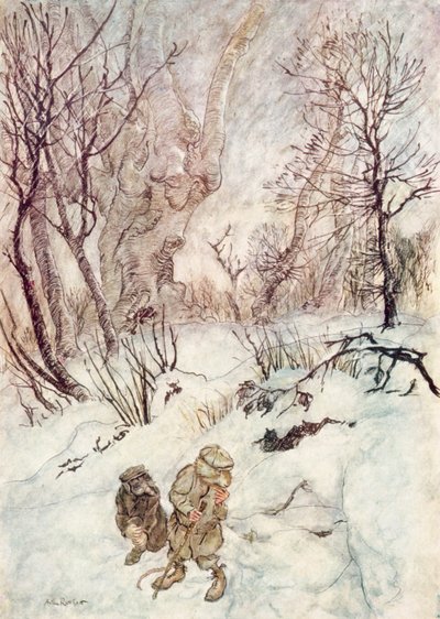 Illustration für Der Wind in den Weiden von Kenneth Grahame von Arthur (after) Rackham