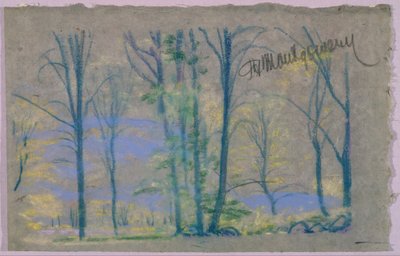Landschaft mit Bäumen aus A.B. Davies Buch, Ausgabe -23, 50 von Arthur Bowen Davies