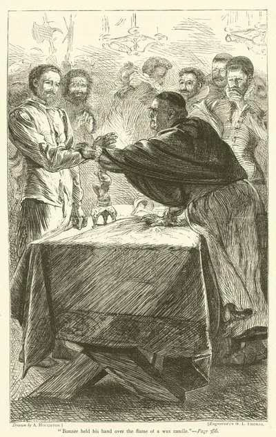 Bonner hielt seine Hand über die Flamme einer Wachskerze von Arthur Boyd Houghton