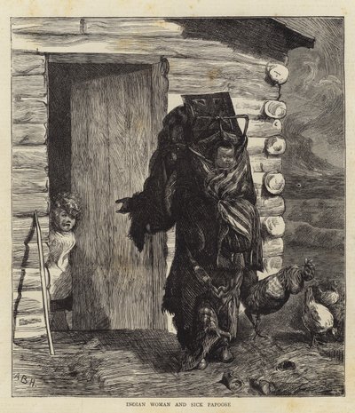 Indische Frau und kranker Papoose von Arthur Boyd Houghton