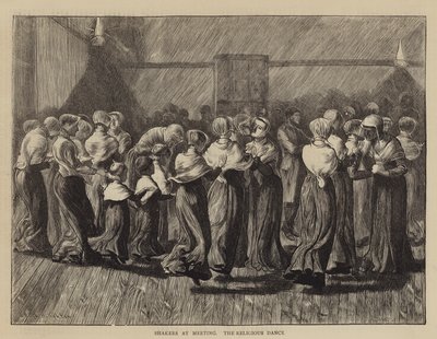Shaker beim Treffen, der religiöse Tanz von Arthur Boyd Houghton
