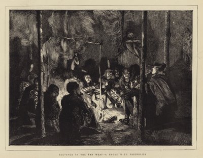 Skizzen im Fernen Westen, eine Rauchpause mit Freundlichen von Arthur Boyd Houghton