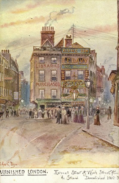 Verschwundenes London - Holywell Street und Wych Street, vom Strand aus von Arthur Charles Payne