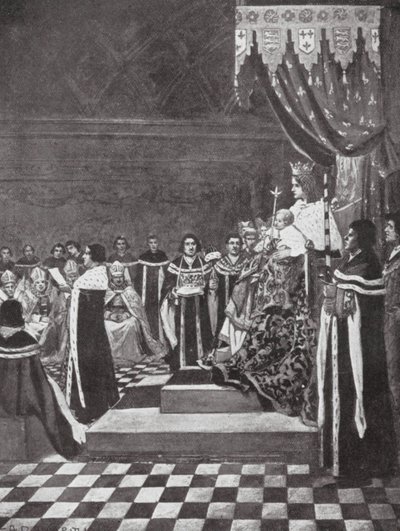 Heinrich VI. eröffnet das Parlament mit seiner Mutter von Arthur David (after) McCormick