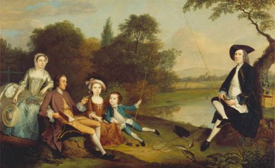 Porträt einer Familie, traditionell bekannt als die Familie Swaine von Fencroft, Cambridgeshire von Arthur Devis
