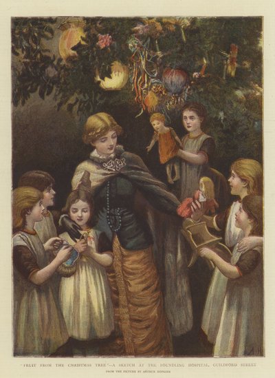 Früchte vom Weihnachtsbaum, eine Skizze im Findelhaus, Guildford Street von Arthur Hopkins