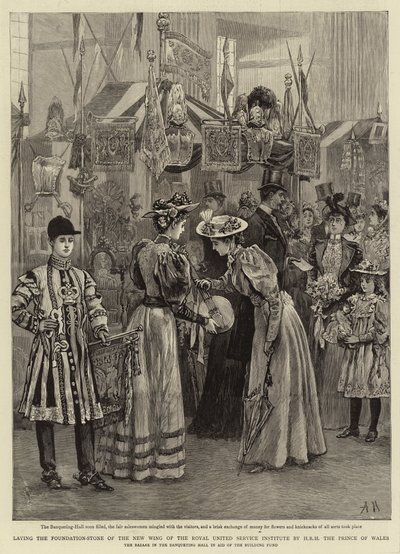 Grundsteinlegung des neuen Flügels des Royal United Service Institute durch den Prinzen von Wales von Arthur Hopkins