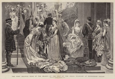 Der erste Empfangssalon der Saison, am Fuß der großen Treppe im Buckingham Palace von Arthur Hopkins
